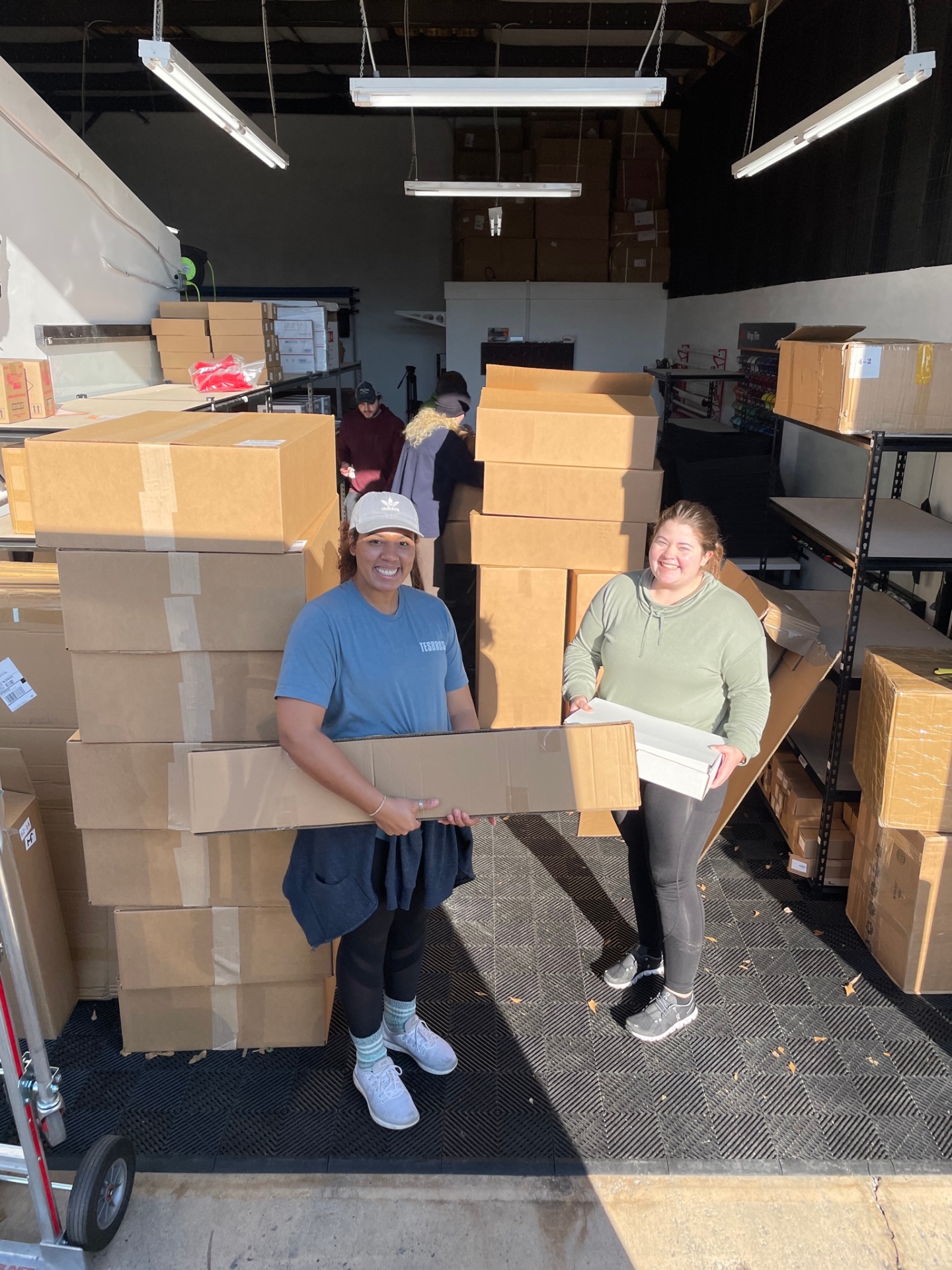Shipping day. Kits boxed up and headed out to other warehouse operators.